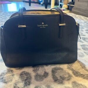 Kate Spade New York Black Saffiano Leather Satchel Top Handle Bag 12x9